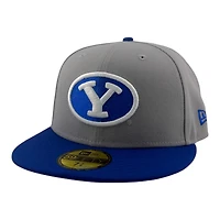 BYU Cougars Gray and Royal Blue with UV NCAA New Era 59FIFTY Fitted Hat
