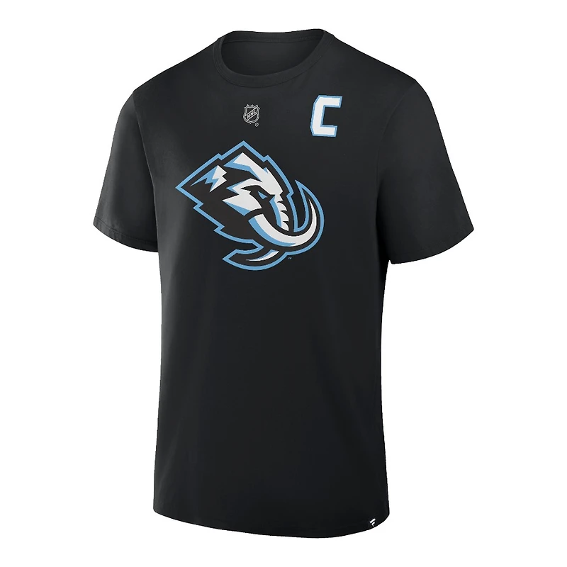 Utah Mammoth Black Clayton Keller Name & Number Fanatics T-Shirt