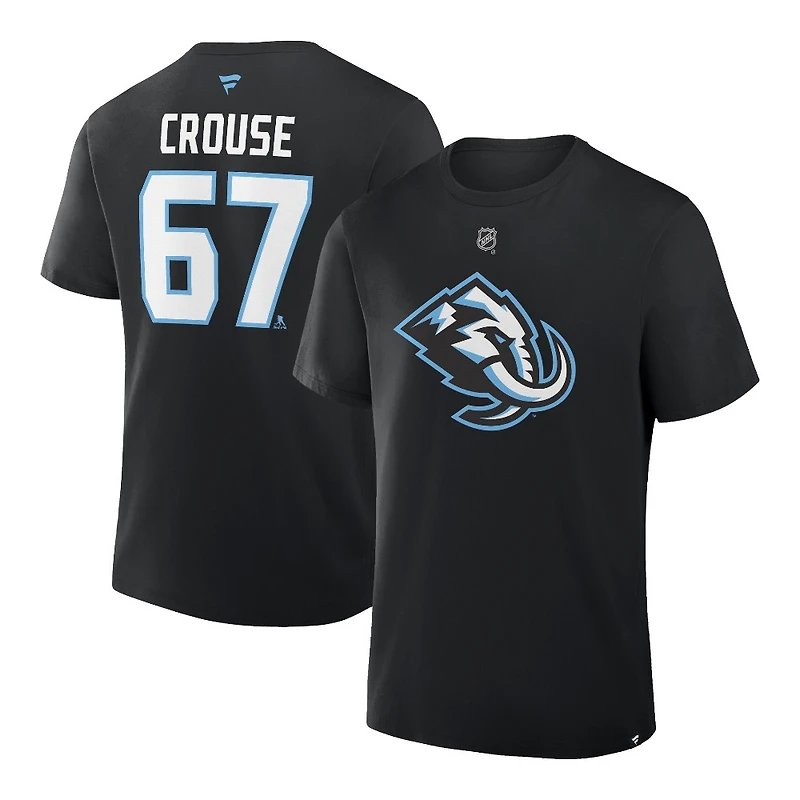 Utah Mammoth Black Lawson Crouse Name & Number Fanatics T-Shirt