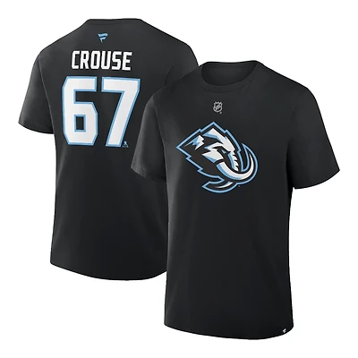 Utah Mammoth Black Lawson Crouse Name & Number Fanatics T-Shirt