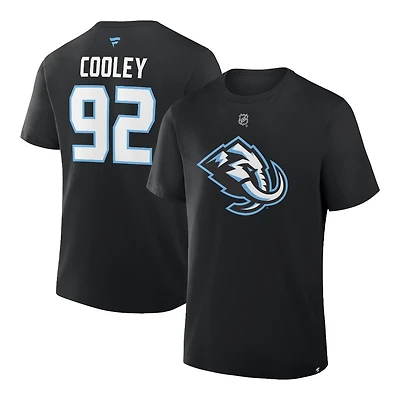 Utah Mammoth Black Logan Cooley Name & Number Fanatics T-Shirt
