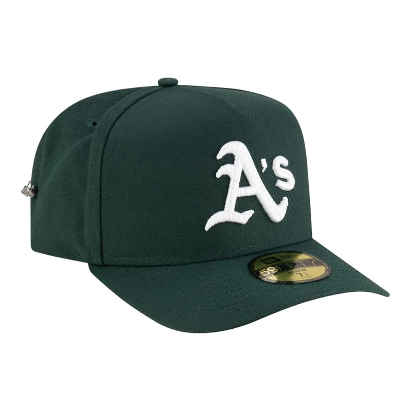 Oakland Athletics Green Safety Pin Script New Era 59FIFTY A-Frame Fitted Hat