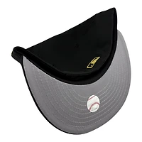 Los Angeles Dodgers Black with Metallic Gold LA Logo 2024 WS Champs Patch Grey UV New Era 59FIFTY Fitted Hat