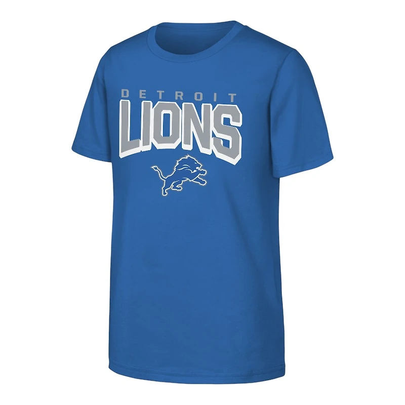Youth Detroit Lions Blue NFL on the Block Cotton Shirt