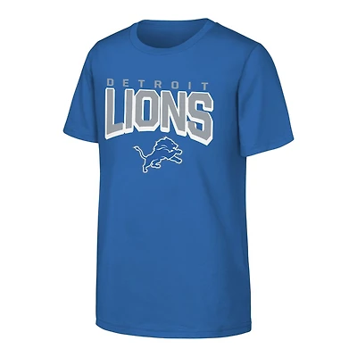 Youth Detroit Lions Blue NFL on the Block Cotton Shirt