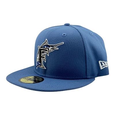 Florida Marlins Indigo Blue Grey UV New Era 59FIFTY Fitted Hat