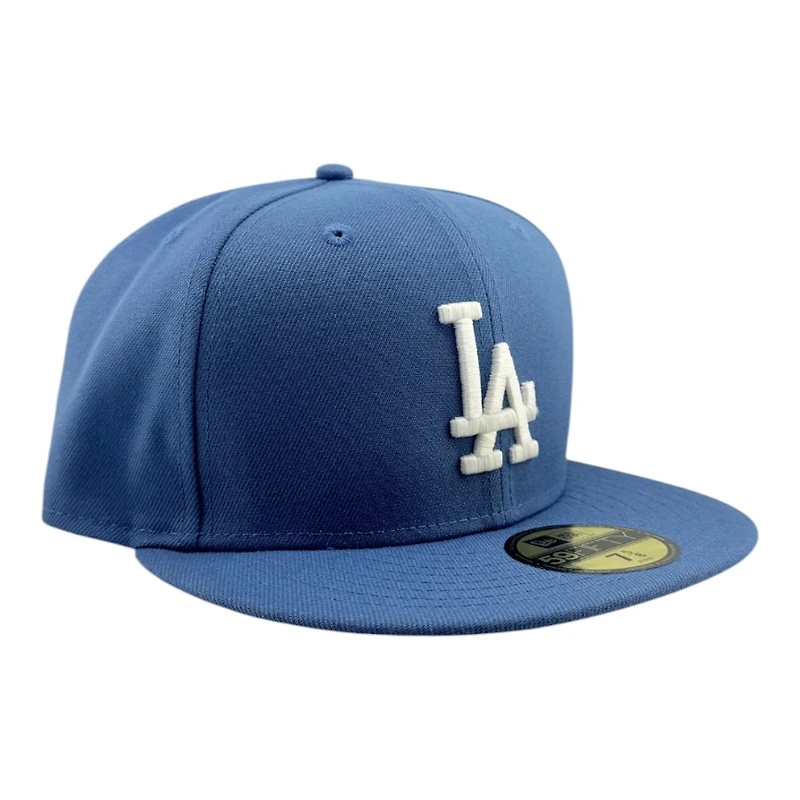 Los Angeles Dodgers Indigo Blue LA Logo Grey UV New Era 59FIFTY Fitted Hat