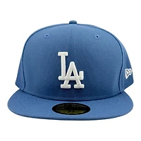 Los Angeles Dodgers Indigo Blue LA Logo Grey UV New Era 59FIFTY Fitted Hat