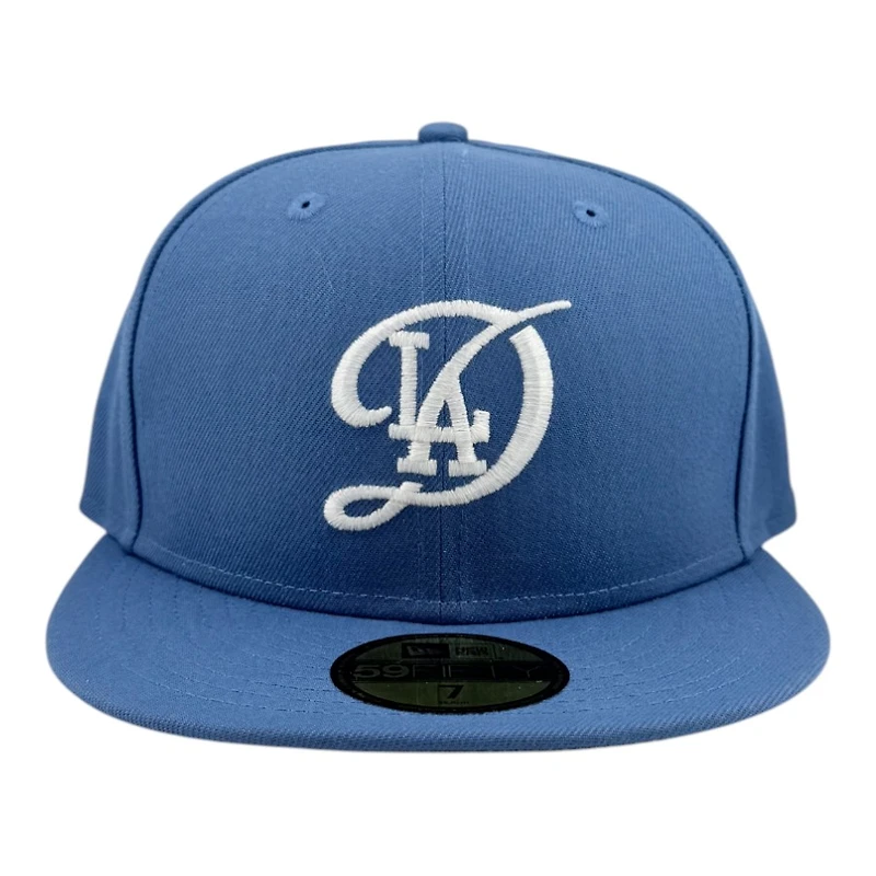 Los Angeles Dodgers Indigo Blue City Connect Logo Grey UV New Era 59FIFTY Fitted Hat
