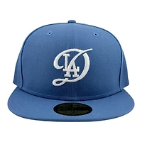 Los Angeles Dodgers Indigo Blue City Connect Logo Grey UV New Era 59FIFTY Fitted Hat