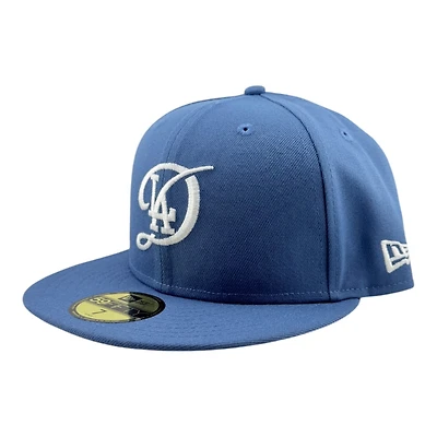Los Angeles Dodgers Indigo Blue City Connect Logo Grey UV New Era 59FIFTY Fitted Hat