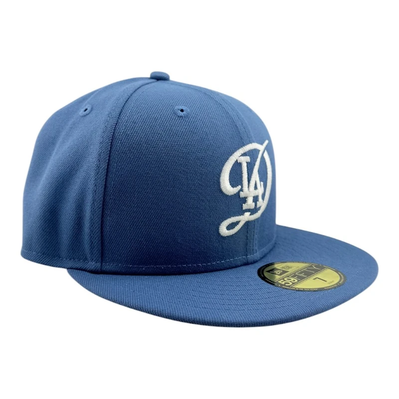 Los Angeles Dodgers Indigo Blue City Connect Logo Grey UV New Era 59FIFTY Fitted Hat