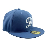 Los Angeles Dodgers Indigo Blue City Connect Logo Grey UV New Era 59FIFTY Fitted Hat