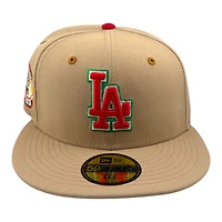 Los Angeles Dodgers Light Brown "Mazapan" 1955 Patch Red UV New Era 59FIFTY Fitted Hat