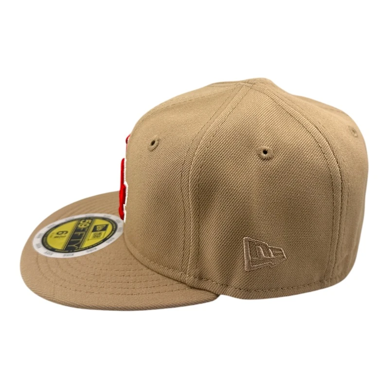 Kids Los Angeles Dodgers Light Brown "Mazapan" 1955 Patch Red UV New Era 59FIFTY Fitted Hat