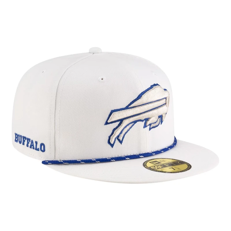 Buffalo Bills White 2025 Rivalries Collection Sideline Rope New Era 59FIFTY Fitted Hat