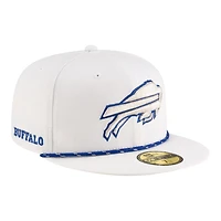 Buffalo Bills White 2025 Rivalries Collection Sideline Rope New Era 59FIFTY Fitted Hat