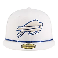 Buffalo Bills White 2025 Rivalries Collection Sideline Rope New Era 59FIFTY Fitted Hat