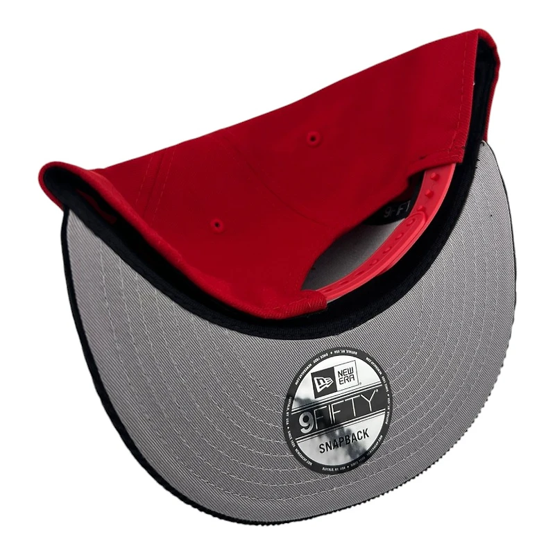 Mexico Scarlet Red and Black Corduroy Flag Patch "Viva La Raza Collection" New Era 9FIFTY Snapback Hat