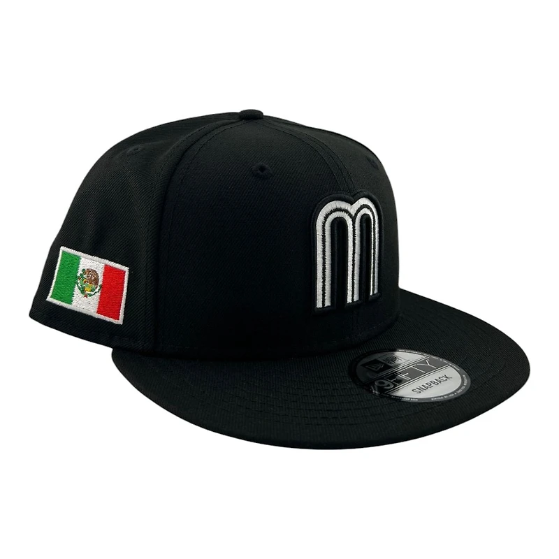 Mexico Black and White "M" Logo "Viva La Raza Collection" New Era 9FIFTY Snapback Hat