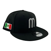 Mexico Black and White "M" Logo "Viva La Raza Collection" New Era 9FIFTY Snapback Hat