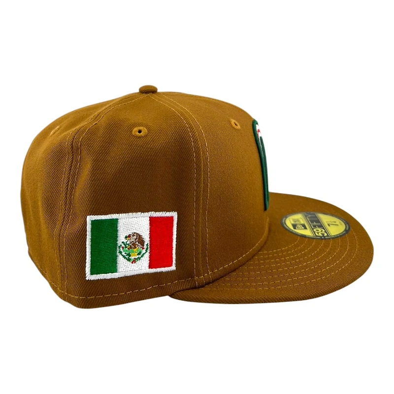 Mexico Toasted Peanut "M" Logo "Viva La Raza Collection" Grey UV New Era 59FIFTY Fitted Hat