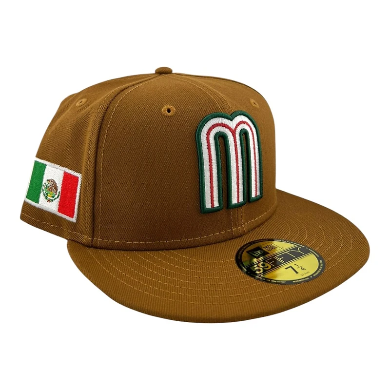 Mexico Toasted Peanut "M" Logo "Viva La Raza Collection" Grey UV New Era 59FIFTY Fitted Hat