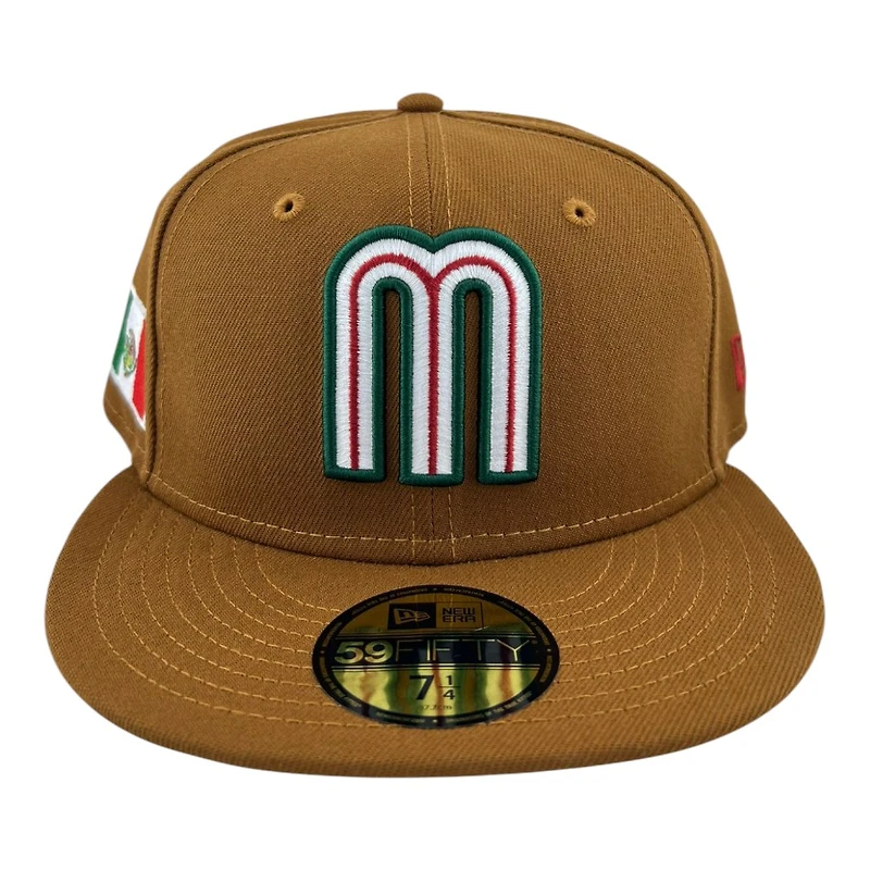 Mexico Toasted Peanut "M" Logo "Viva La Raza Collection" Grey UV New Era 59FIFTY Fitted Hat