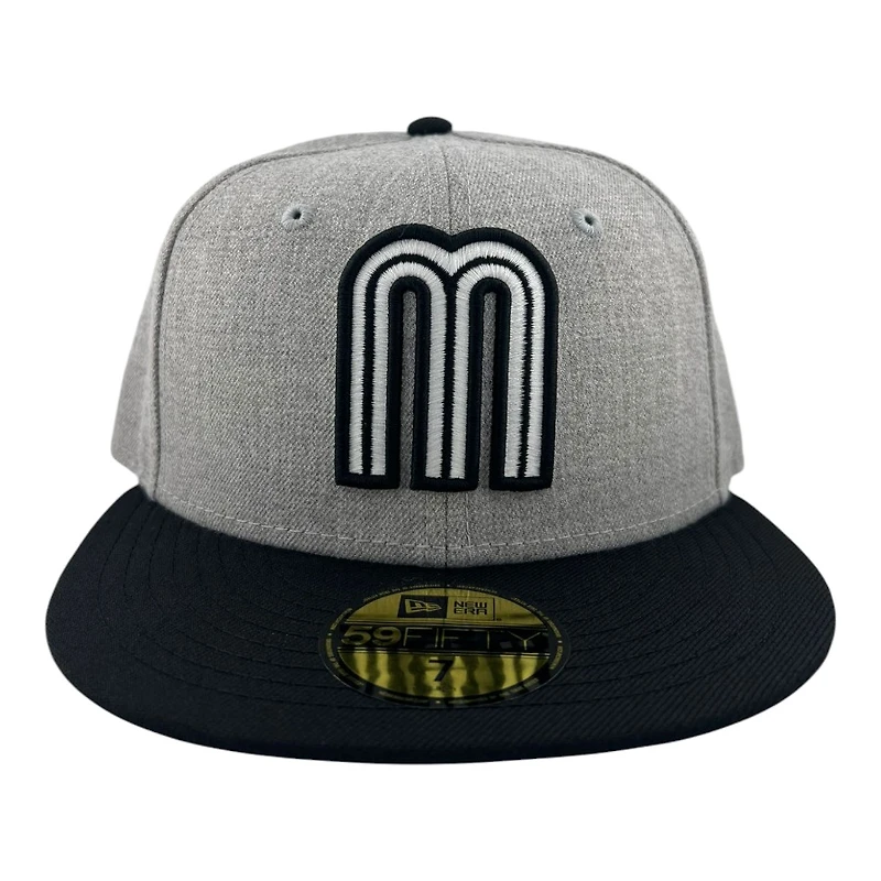 Mexico Heather Gray and Black "M" Logo "Viva La Raza Collection" UV New Era 59FIFTY Fitted Hat