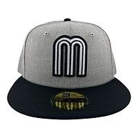 Mexico Heather Gray and Black "M" Logo "Viva La Raza Collection" UV New Era 59FIFTY Fitted Hat