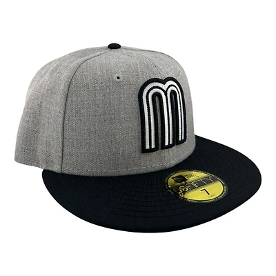 Mexico Heather Gray and Black "M" Logo "Viva La Raza Collection" UV New Era 59FIFTY Fitted Hat
