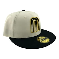 Mexico Heather Chrome and Black with Gold "M" Logo "Viva La Raza Collection" Grey UV New Era 59FIFTY Fitted Hat