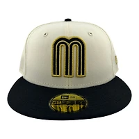 Mexico Heather Chrome and Black with Gold "M" Logo "Viva La Raza Collection" Grey UV New Era 59FIFTY Fitted Hat