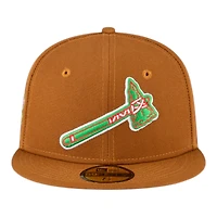 Atlanta Braves Toasted Peanut Tomahawk Logo 150th Patch Green UV New Era 59Fifty Fitted Hat