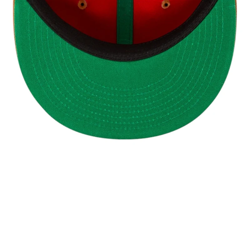 Atlanta Braves Toasted Peanut Tomahawk Logo 150th Patch Green UV New Era 59Fifty Fitted Hat