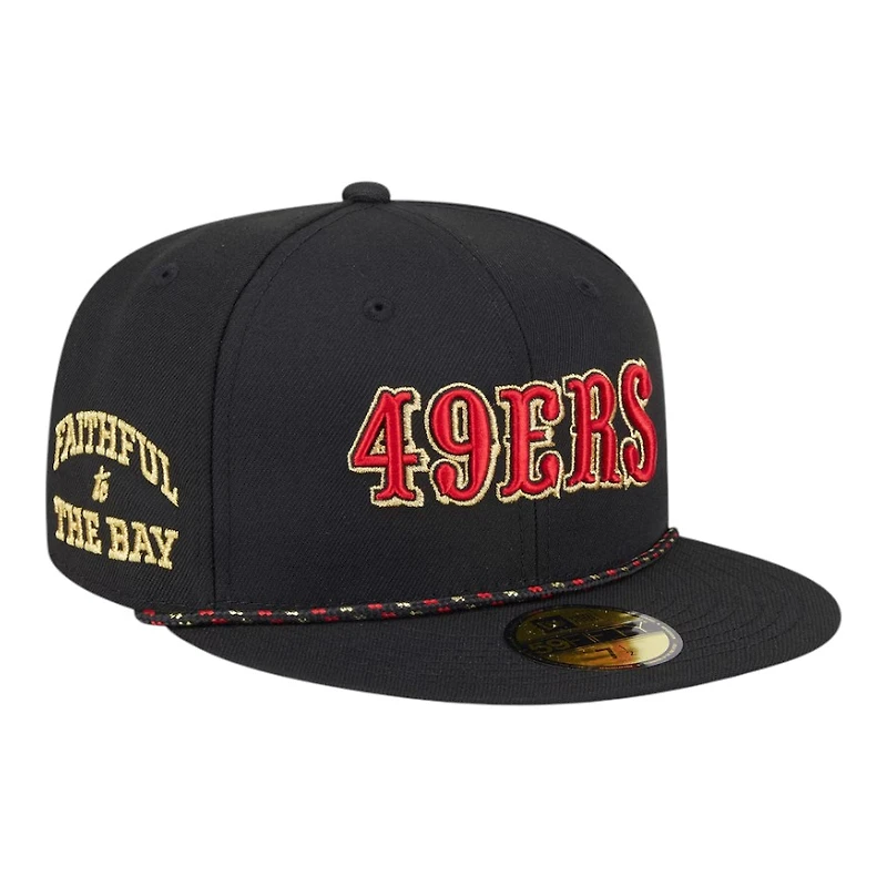 San Francisco 49ers Black 2025 Rivalries Collection Sideline Rope New Era 59FIFTY Fitted Hat