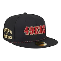 San Francisco 49ers Black 2025 Rivalries Collection Sideline Rope New Era 59FIFTY Fitted Hat