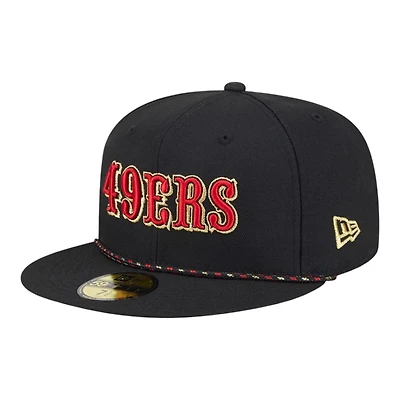 San Francisco 49ers Black 2025 Rivalries Collection Sideline Rope New Era 59FIFTY Fitted Hat