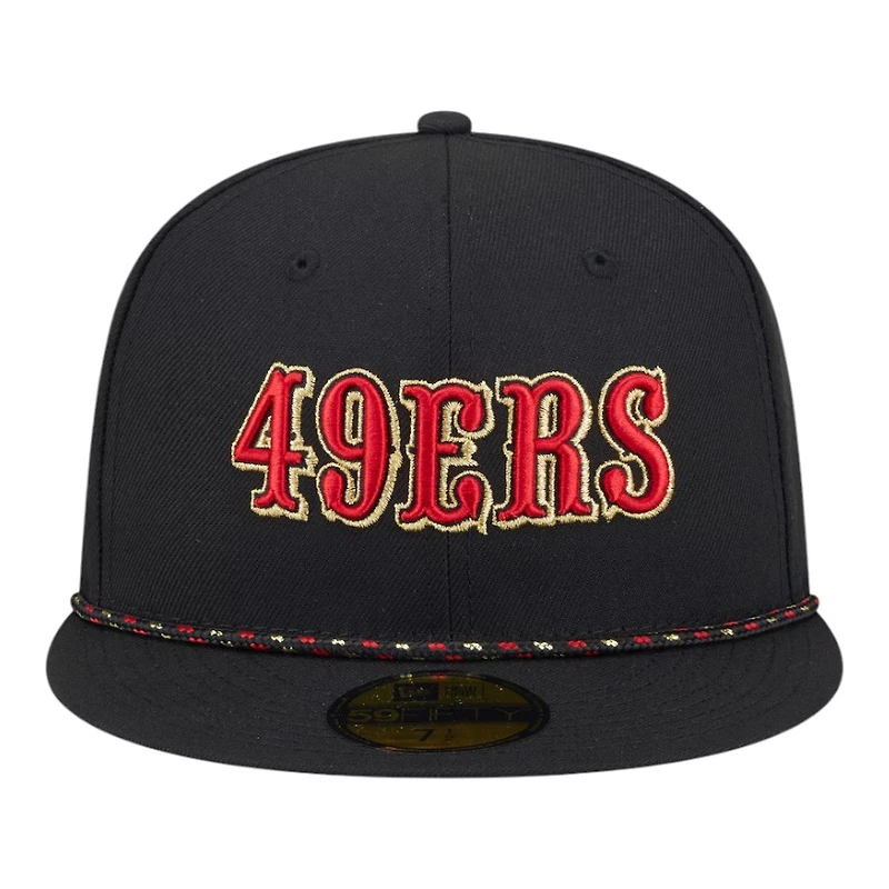 San Francisco 49ers Black 2025 Rivalries Collection Sideline Rope New Era 59FIFTY Fitted Hat