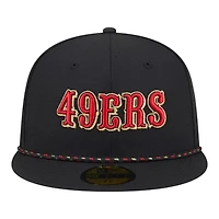 San Francisco 49ers Black 2025 Rivalries Collection Sideline Rope New Era 59FIFTY Fitted Hat