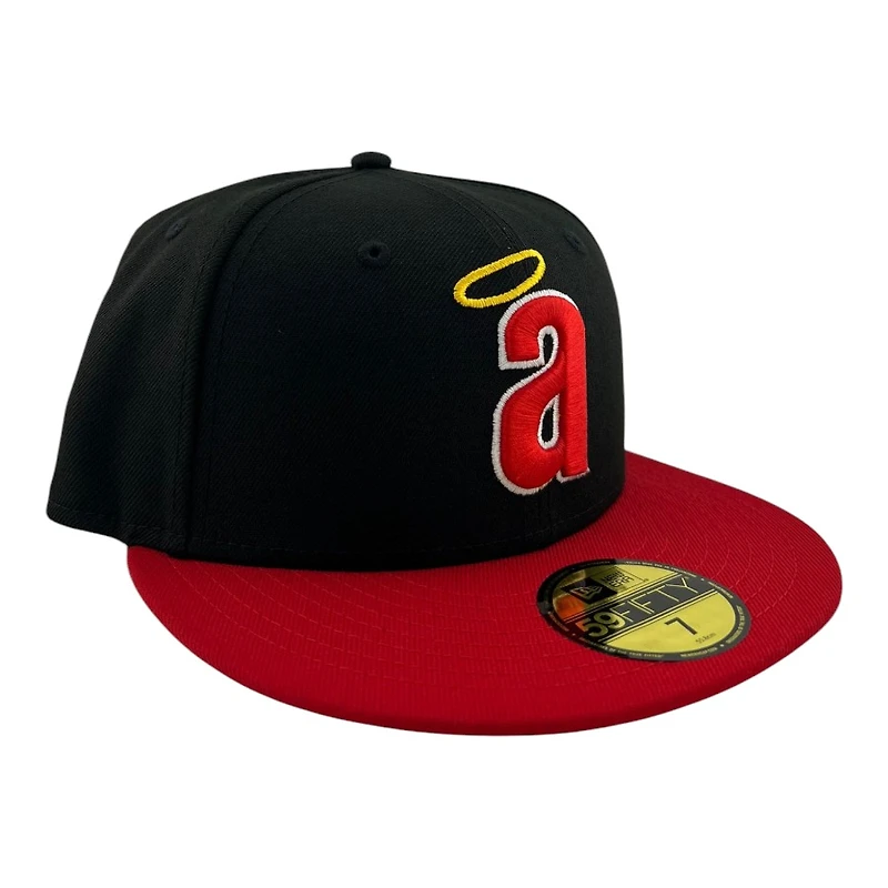 California Angels Black and Red Cooperstown Logo "Lowercase Collection" Green UV New Era 59FIFTY Fitted Hat
