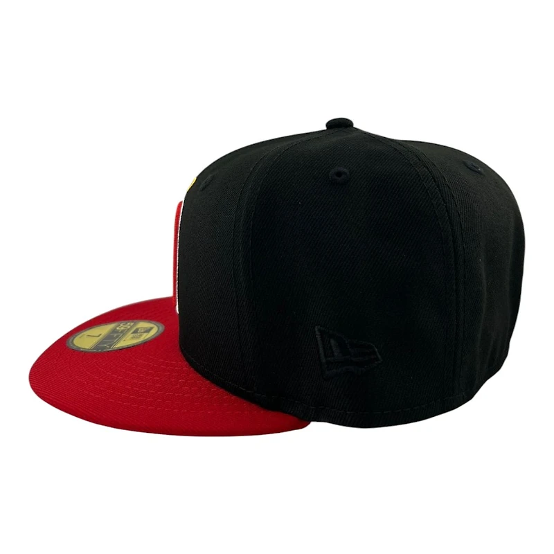 California Angels Black and Red Cooperstown Logo "Lowercase Collection" Green UV New Era 59FIFTY Fitted Hat