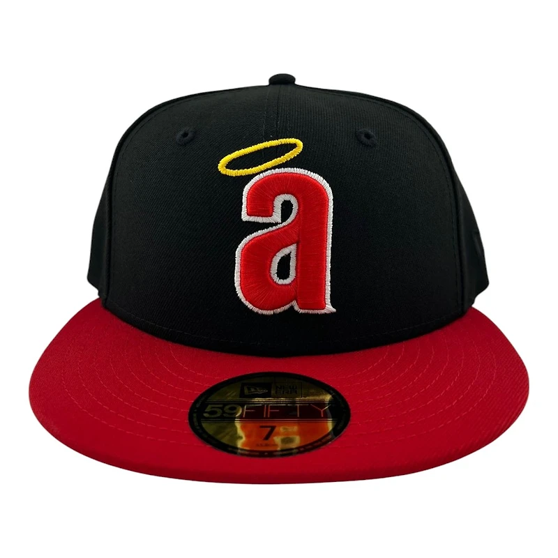 California Angels Black and Red Cooperstown Logo "Lowercase Collection" Green UV New Era 59FIFTY Fitted Hat