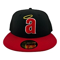 California Angels Black and Red Cooperstown Logo "Lowercase Collection" Green UV New Era 59FIFTY Fitted Hat
