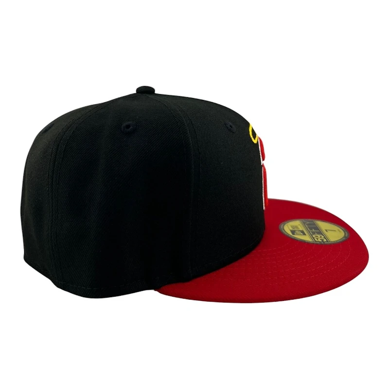 California Angels Black and Red Cooperstown Logo "Lowercase Collection" Green UV New Era 59FIFTY Fitted Hat
