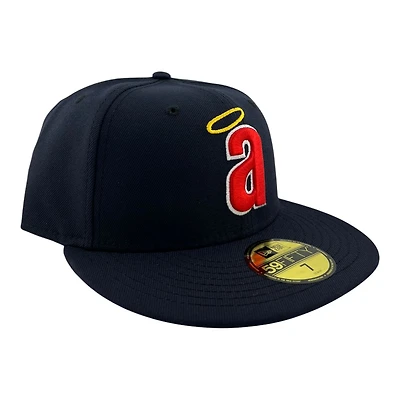 California Angels Navy Cooperstown Logo "Lowercase Collection" Grey UV New Era 59FIFTY Fitted Hat