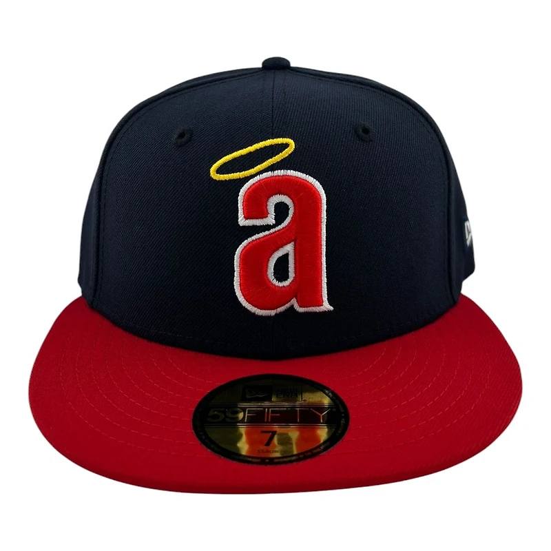 California Angels Navy and Red Cooperstown Logo "Lowercase Collection" Green UV New Era 59FIFTY Fitted Hat