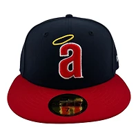 California Angels Navy and Red Cooperstown Logo "Lowercase Collection" Green UV New Era 59FIFTY Fitted Hat