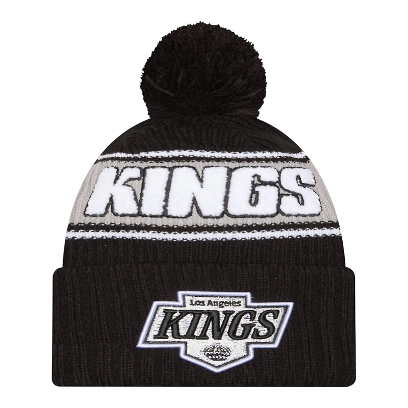 Los Angeles Kings Black Striped Bold New Era Knit Beanie Hat
