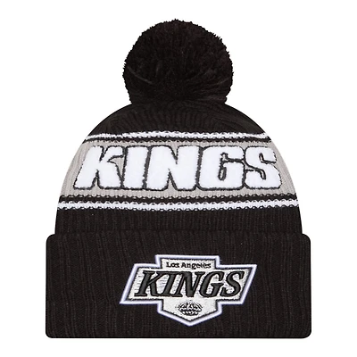 Los Angeles Kings Black Striped Bold New Era Knit Beanie Hat